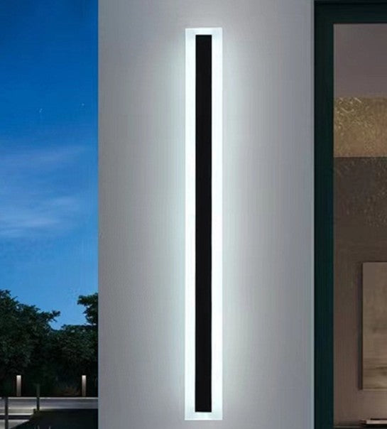 Black Minimalist Edge Radiation Linear LED Outdoor Wall Light