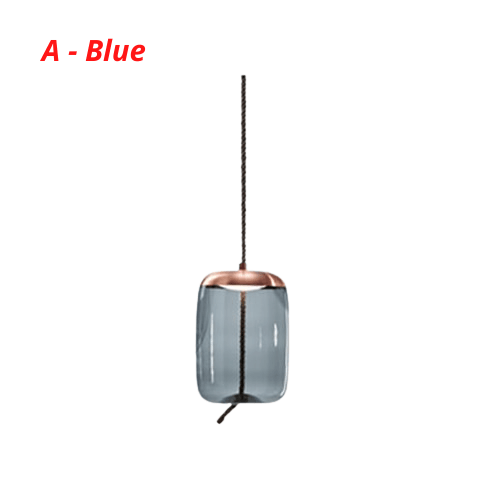 Post Modern Jute Rope Multi Light Glass Pendant