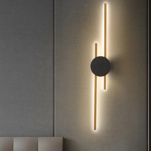 Decorative Multi-Line Copper Wall Light for Living Room