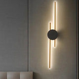 Decorative Multi-Line Copper Wall Light for Living Room