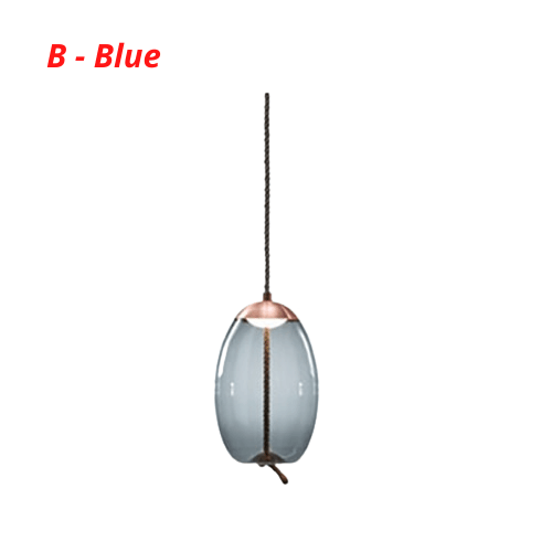 Post Modern Jute Rope Multi Light Glass Pendant