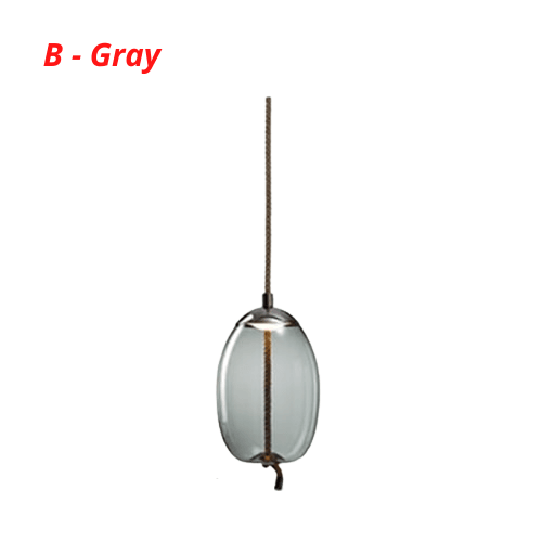 Post Modern Jute Rope Multi Light Glass Pendant