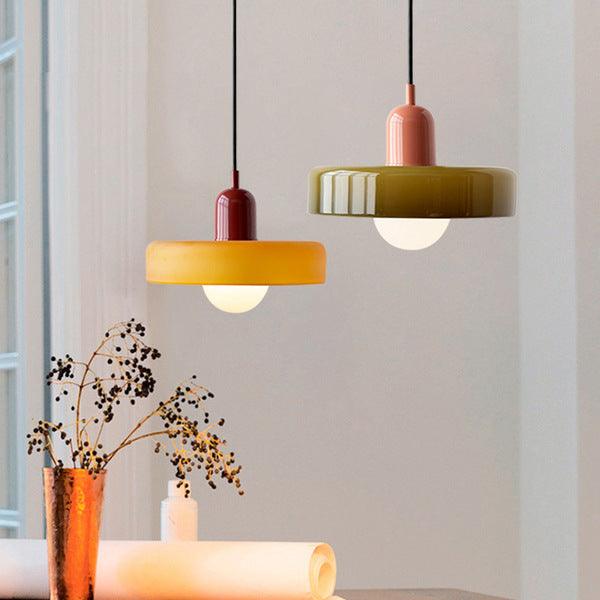 Vintage Stained Glass Ceiling Light for Dining Room