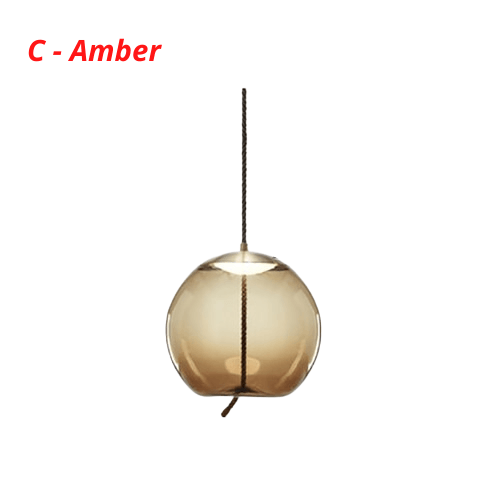 Post Modern Jute Rope Multi Light Glass Pendant