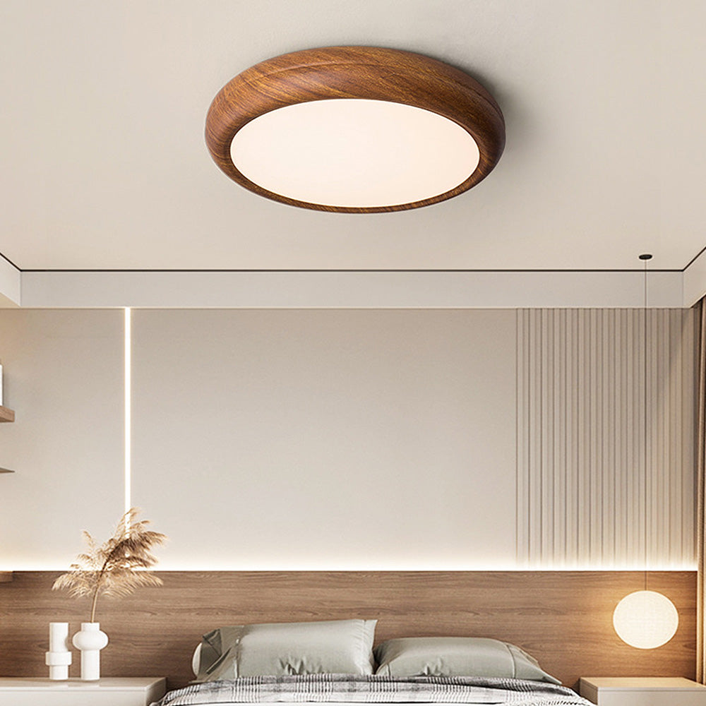 Scandinavian Wood LED Round Ceiling Lamp