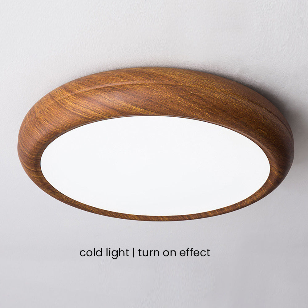 Scandinavian Wood LED Round Ceiling Lamp