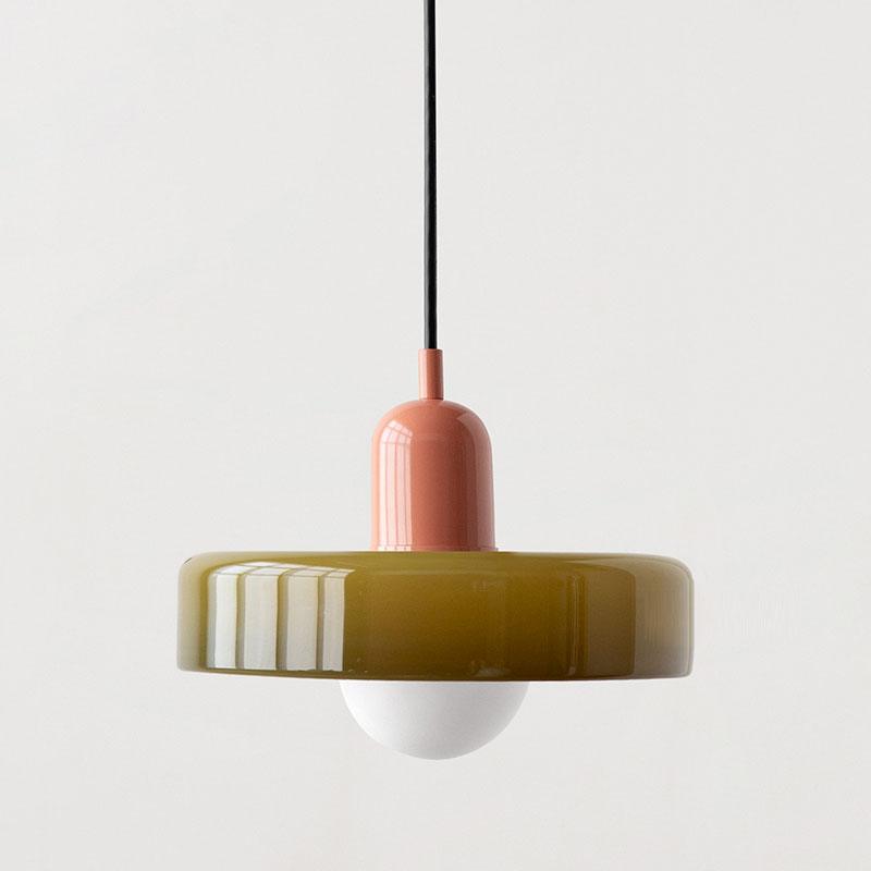 Nordic Cream Stained Glass Pendant Lighting for Dining Room