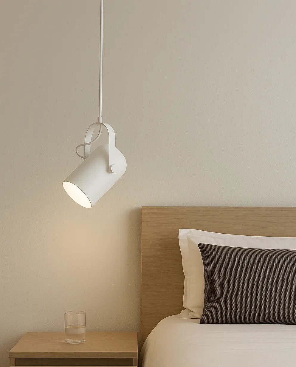 Morandi Metal Bedside Pendant Light Fixture with Rotatable Design