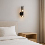 Modern Twin Glass Up and Down Bedside Wall Light