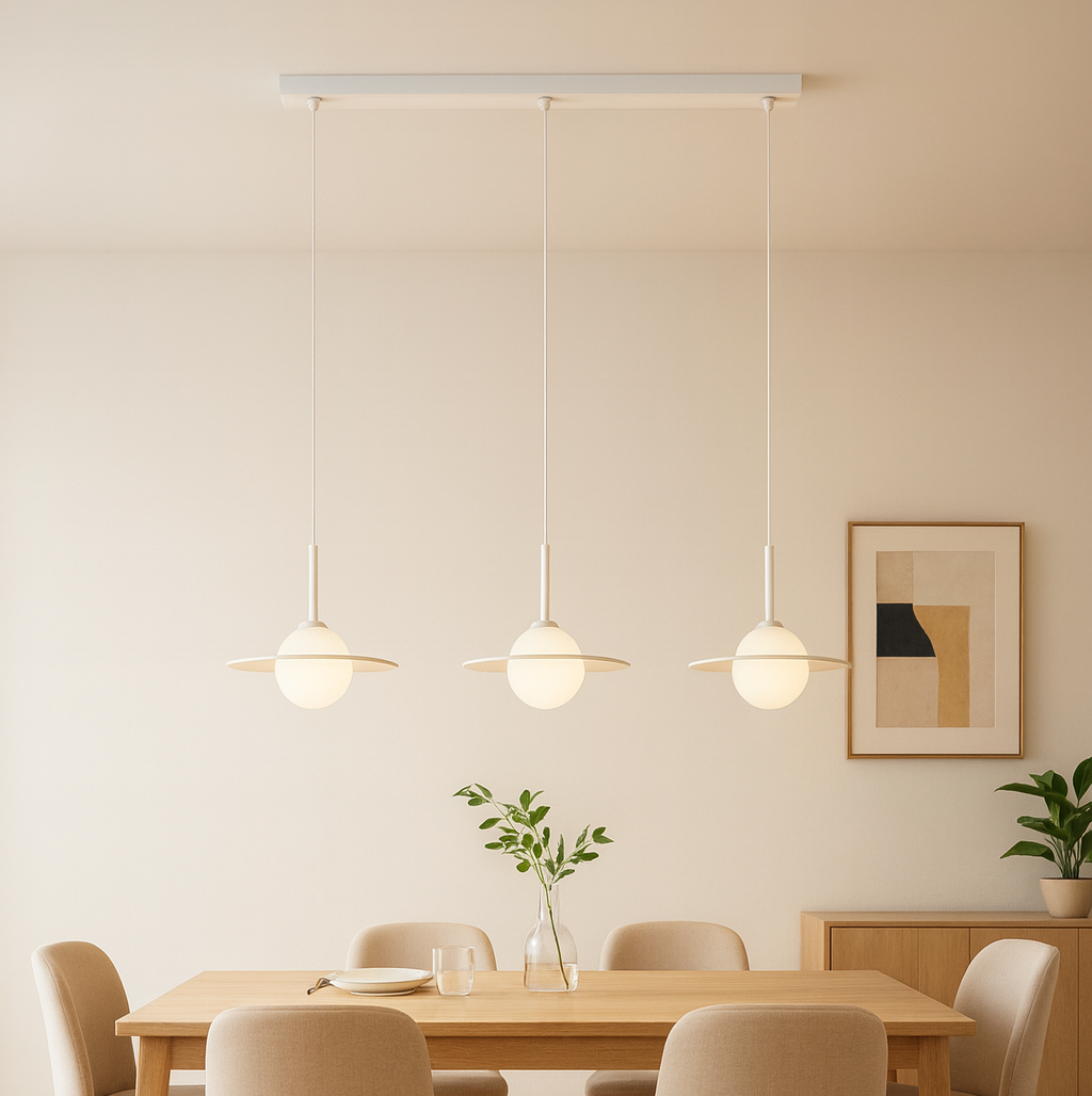 Modern Saturn 3-Light Glass Pendant Light for Dining Room