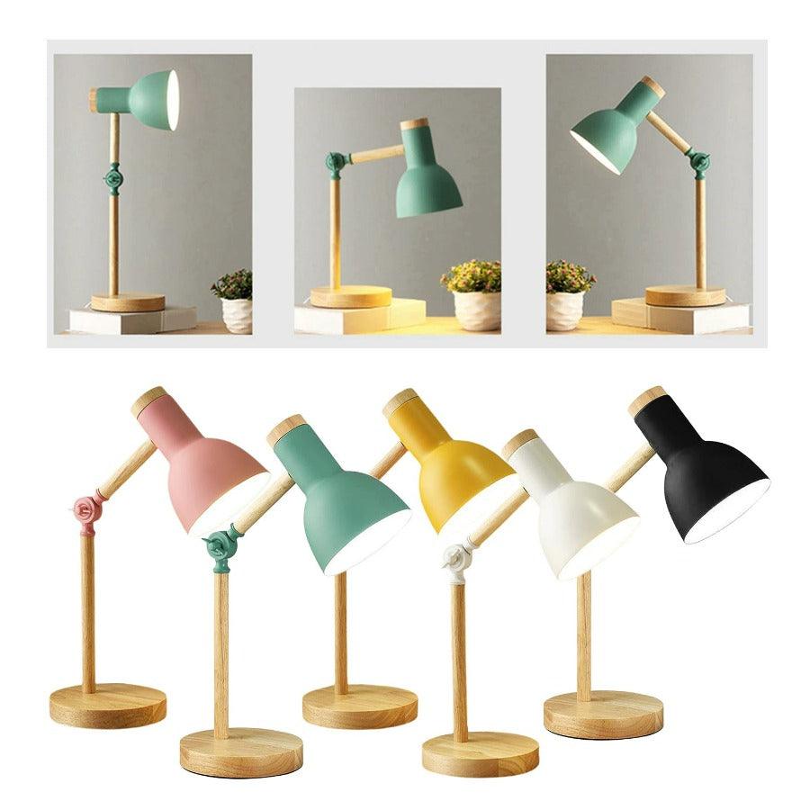 Modern Macaron Wood Desk Lamp Eye-Caring Design for Study Room