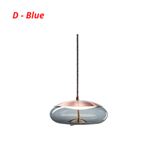 Post Modern Jute Rope Multi Light Glass Pendant