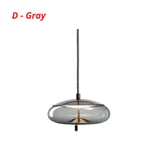 Post Modern Jute Rope Multi Light Glass Pendant