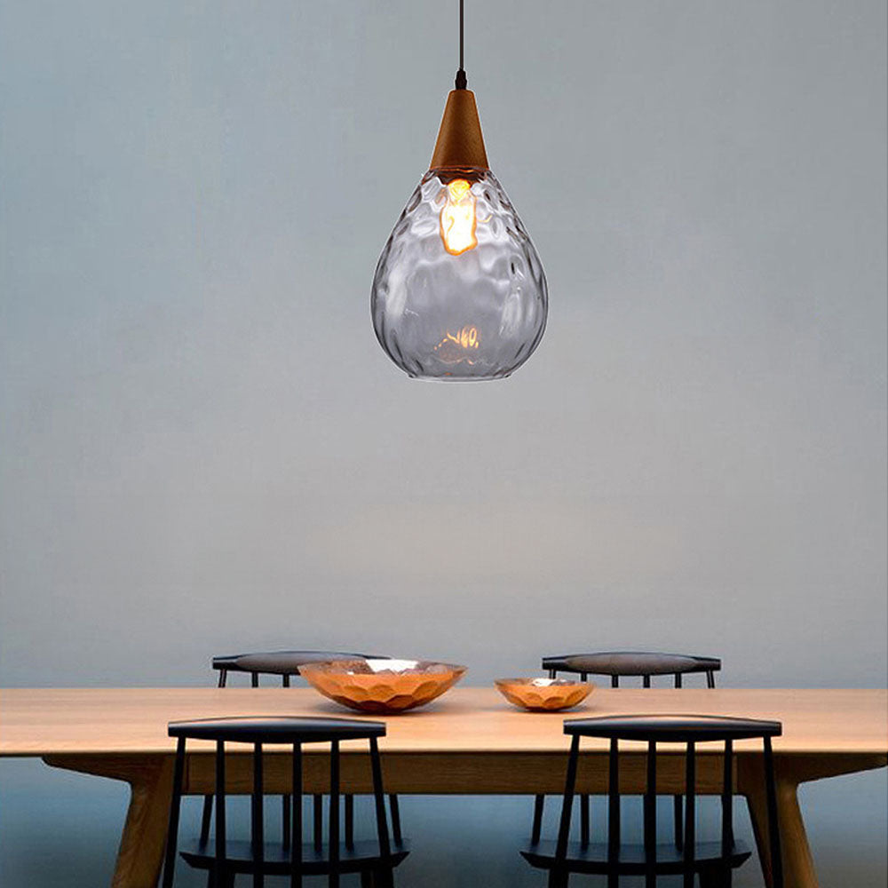 Retro Water Drop Glass Kitchen Pendant Light