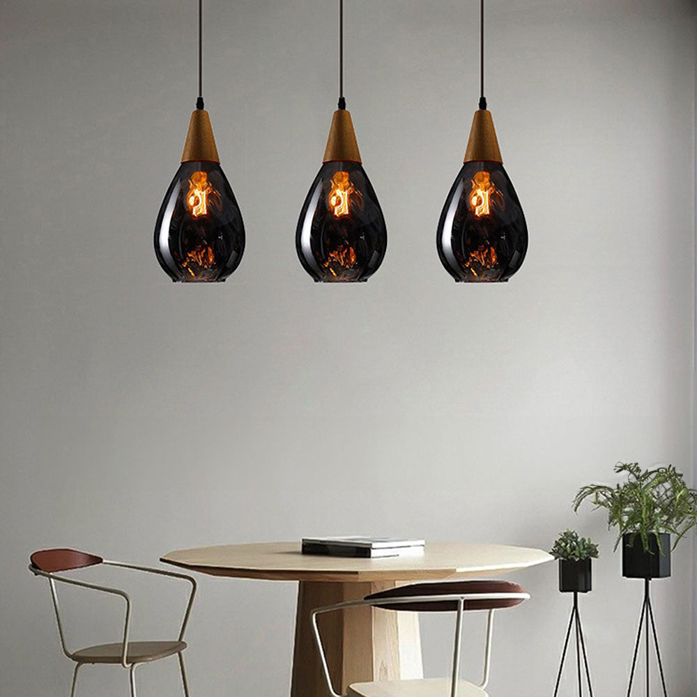 Retro Water Drop Glass Kitchen Pendant Light