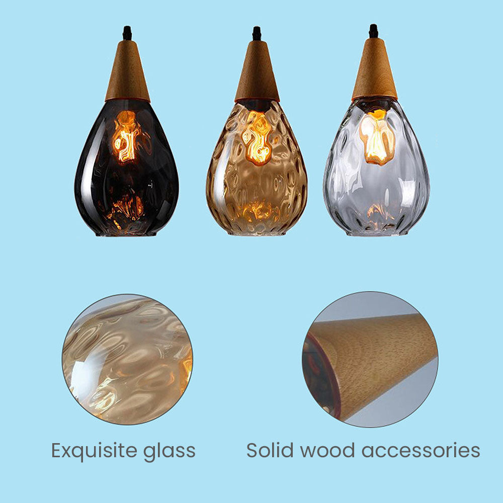 Retro Water Drop Glass Kitchen Pendant Light