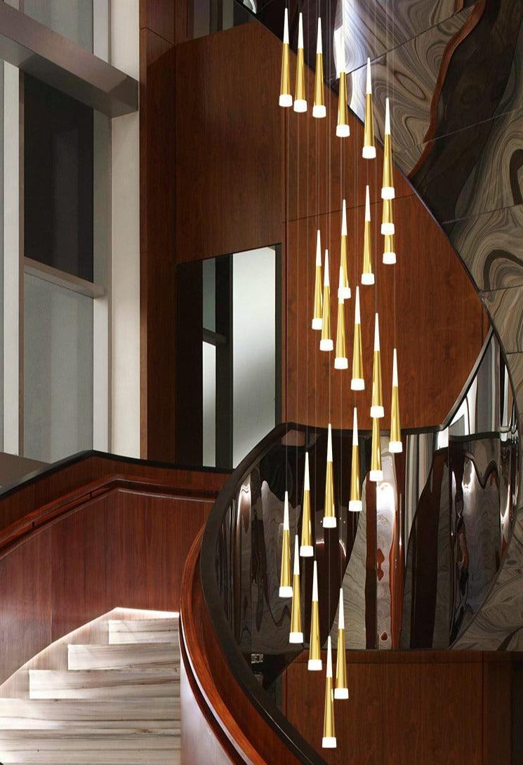 Nordic Rectangular Staircase Chandelier for Hallway