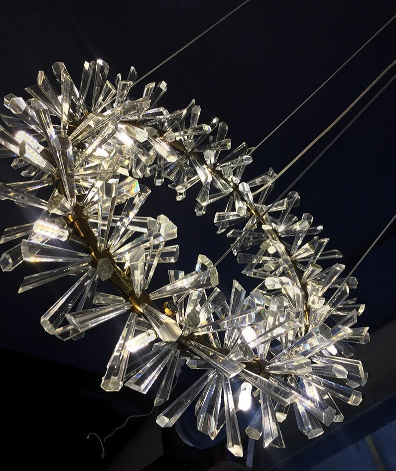 Multi-Layered Luxury Transparent Crystal Chandelier