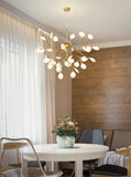 Modern Leaf Scattered Platinum Chandelier