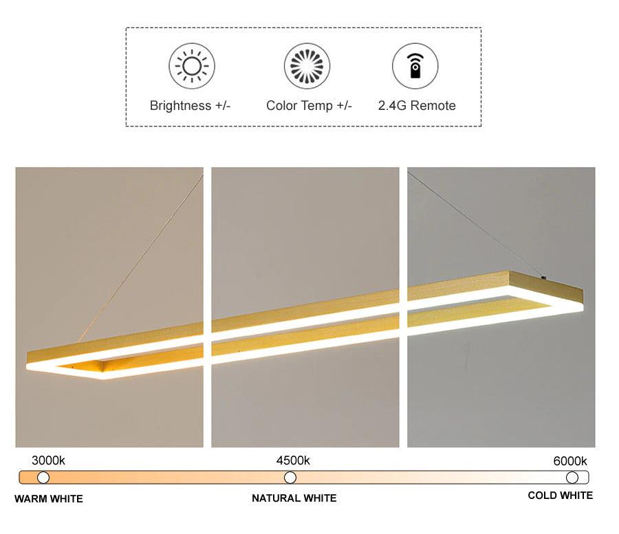 Line Rectangular Pendant Ceiling Lights for Dining Room