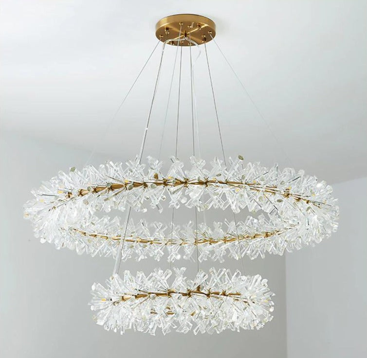 Multi-Layered Luxury Transparent Crystal Chandelier