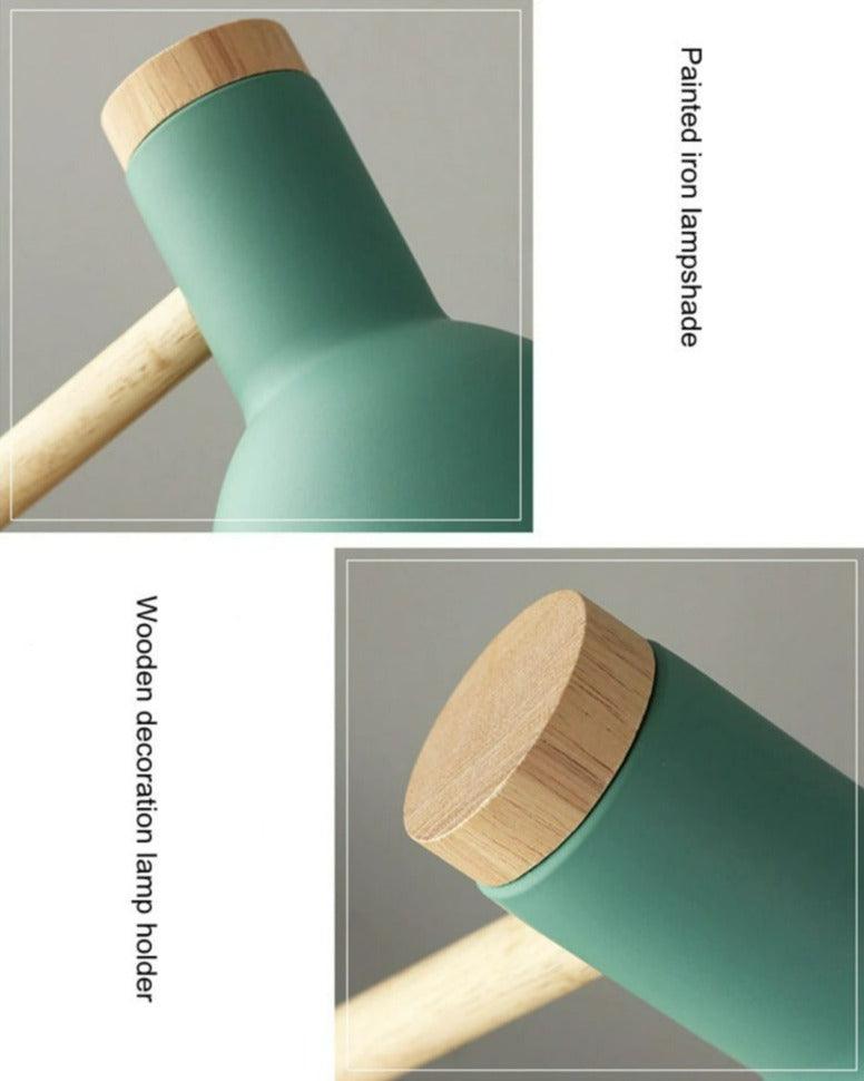 Modern Macaron Wood Desk Lamp Eye-Caring Design for Study Room