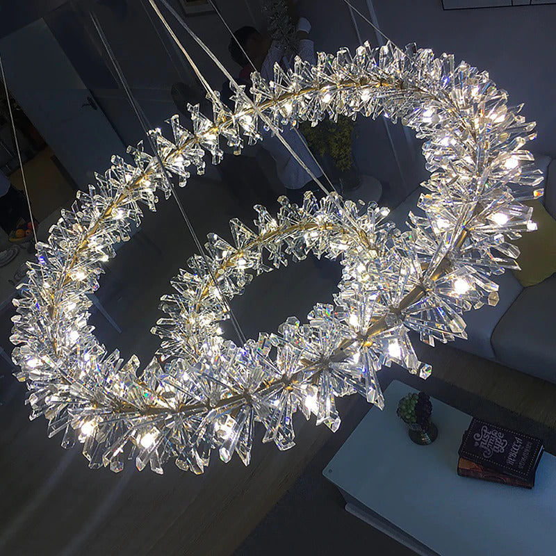 Multi-Layered Luxury Transparent Crystal Chandelier