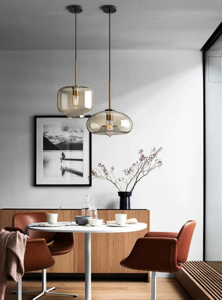 Minimalist Round Single Glass Pendant Lights