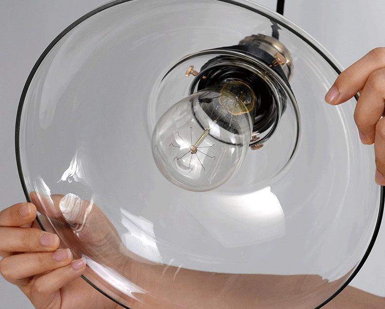 Vintage Clear Glass Light Pendant for Cafe