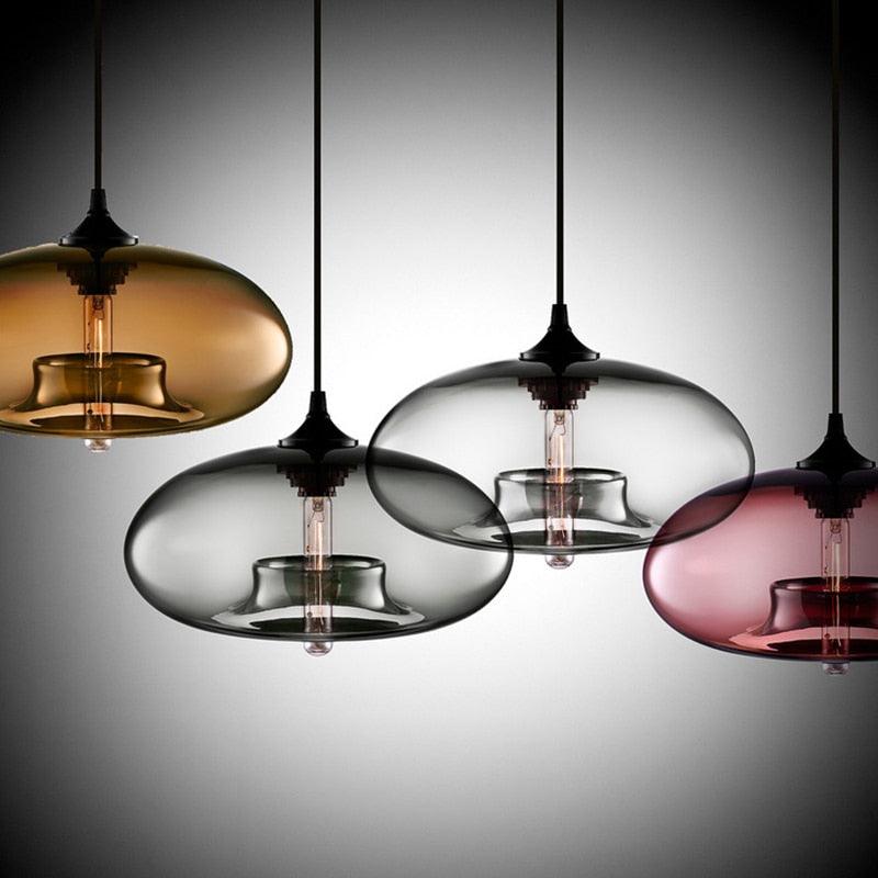 Creative Colourful Round Glass Pendant Light UK