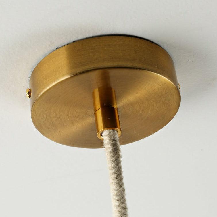 Post Modern Jute Rope Multi Light Glass Pendant