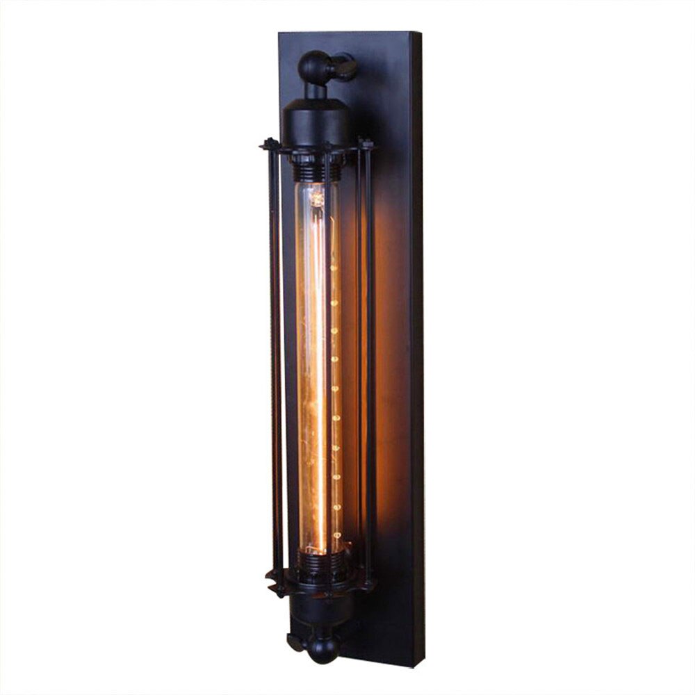 Warm Light Black Tube Retro Wall Lamp