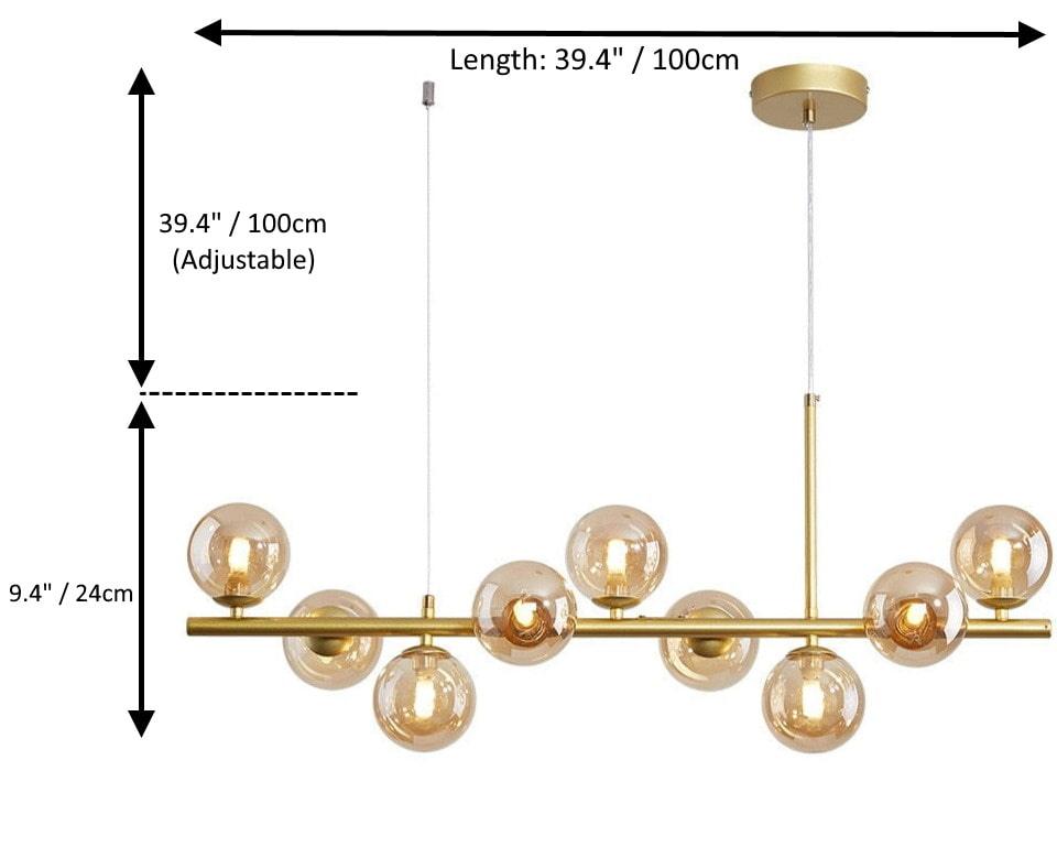 Modern Glass Globe Pendant Light for Kitchen Island