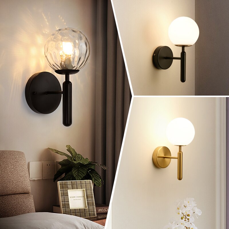 Modern Glass Globe Wall Light