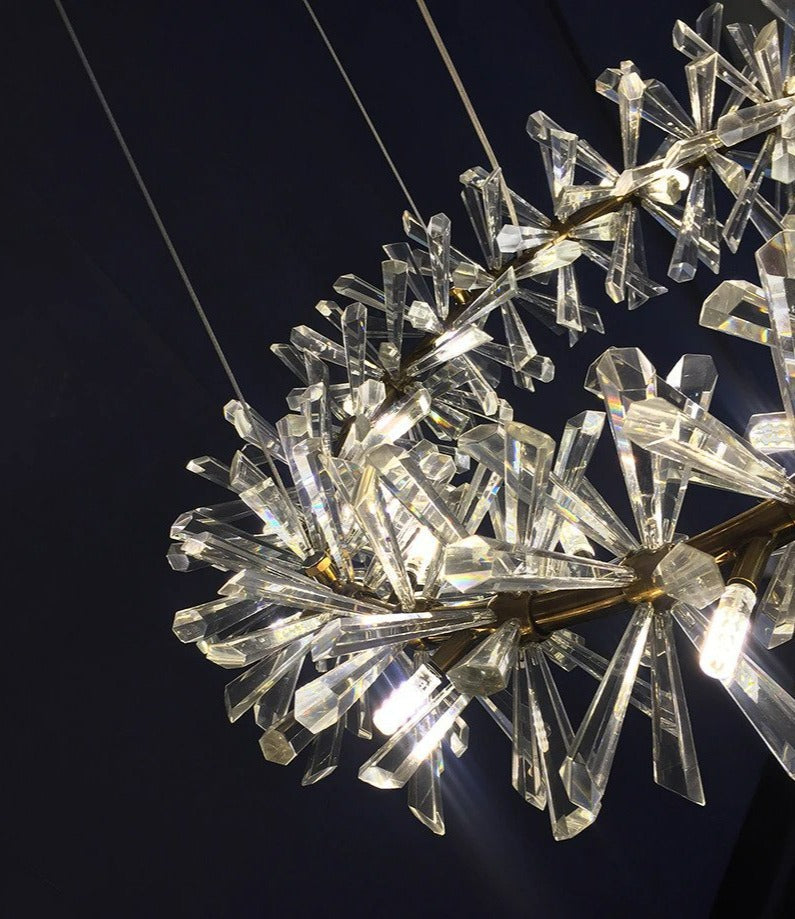 Multi-Layered Luxury Transparent Crystal Chandelier