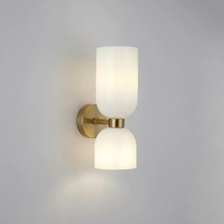 Brass and Glass Up and Down Wall Lighting