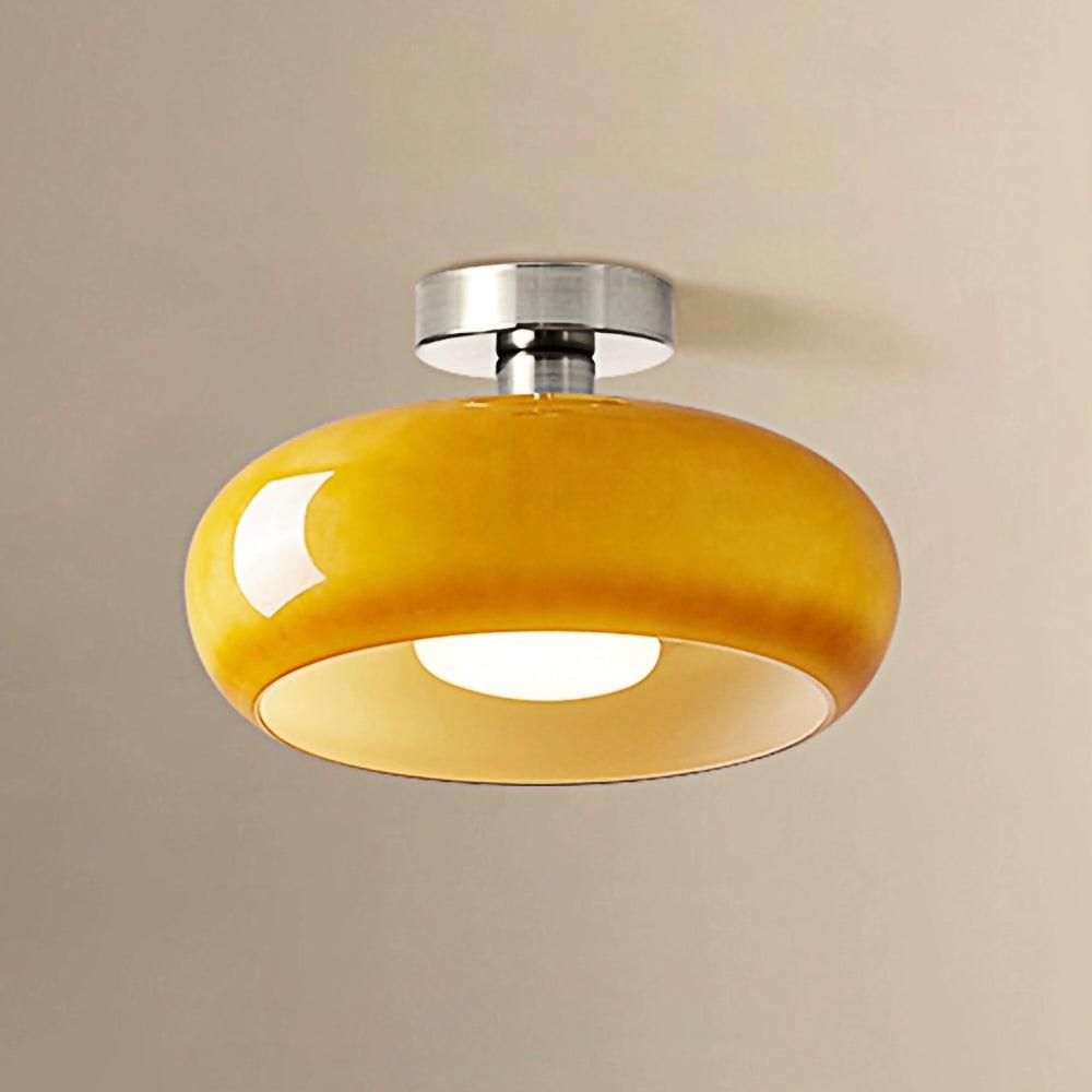 Vintage Persimmon Glass Pendant Light for Corridor
