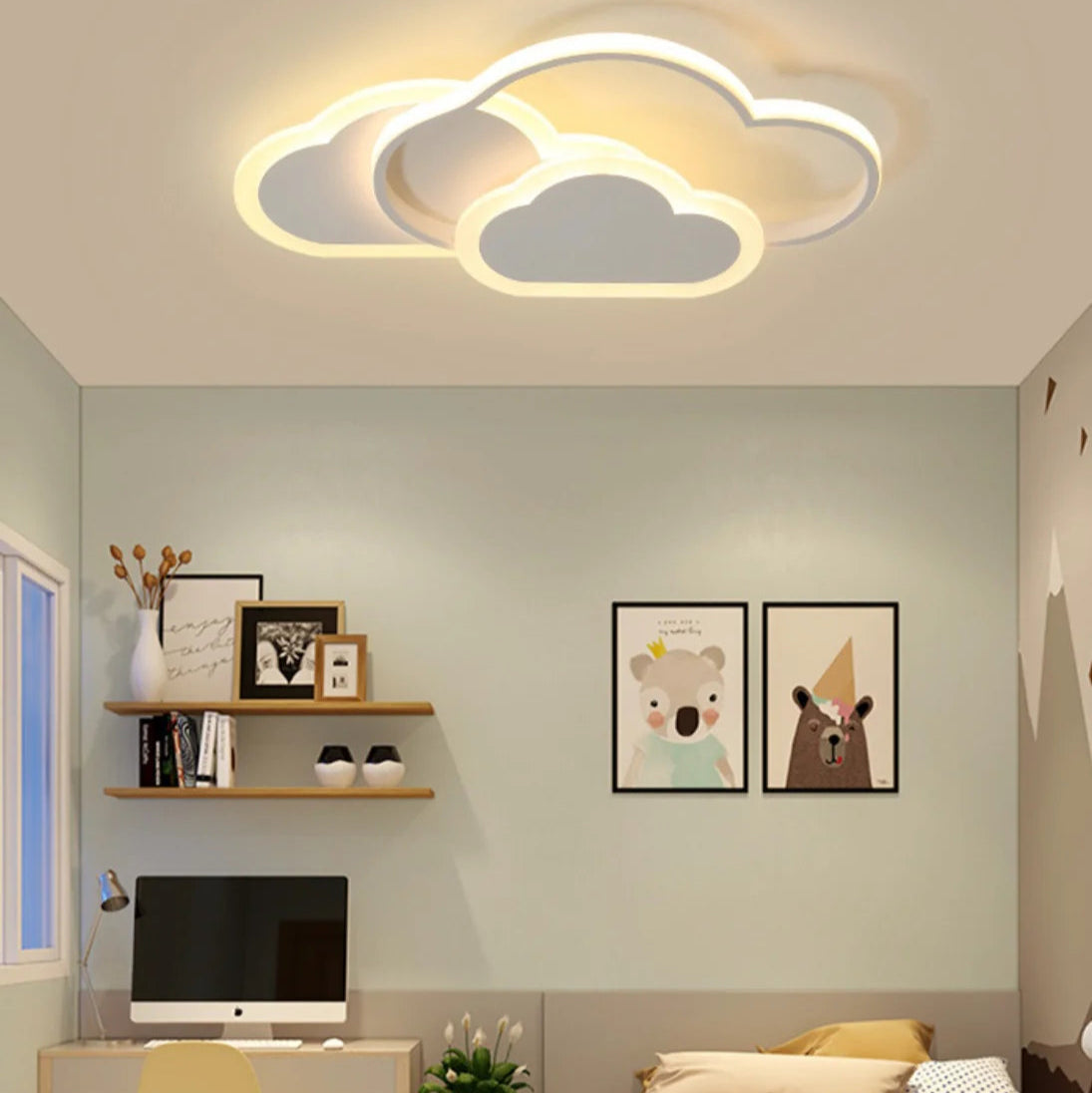 Cartoon Cloud Ceiling Light Fixture for Children's Bedroom