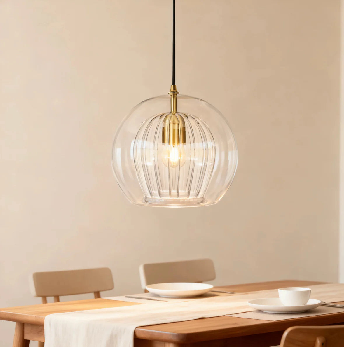Modern Ball Glass Pendant Light for Dining Room