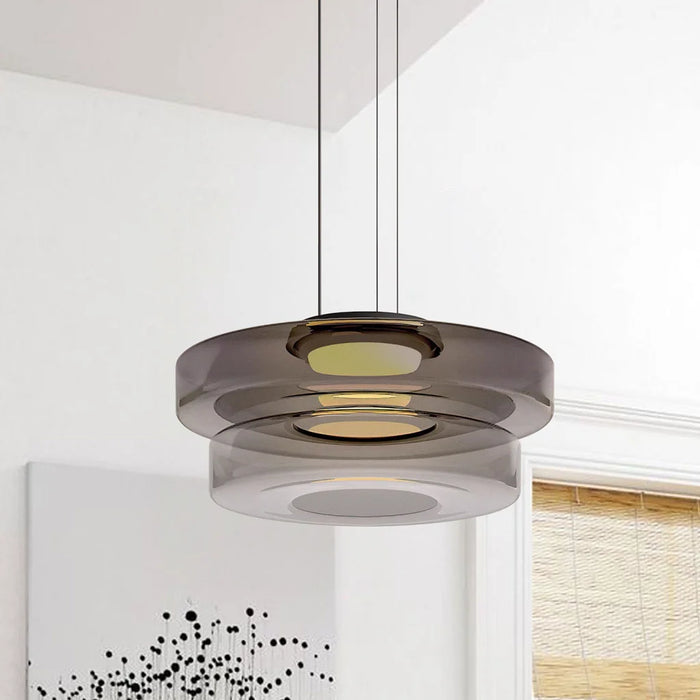 Brown Modern Triple Glass Kitchen Pendant Light