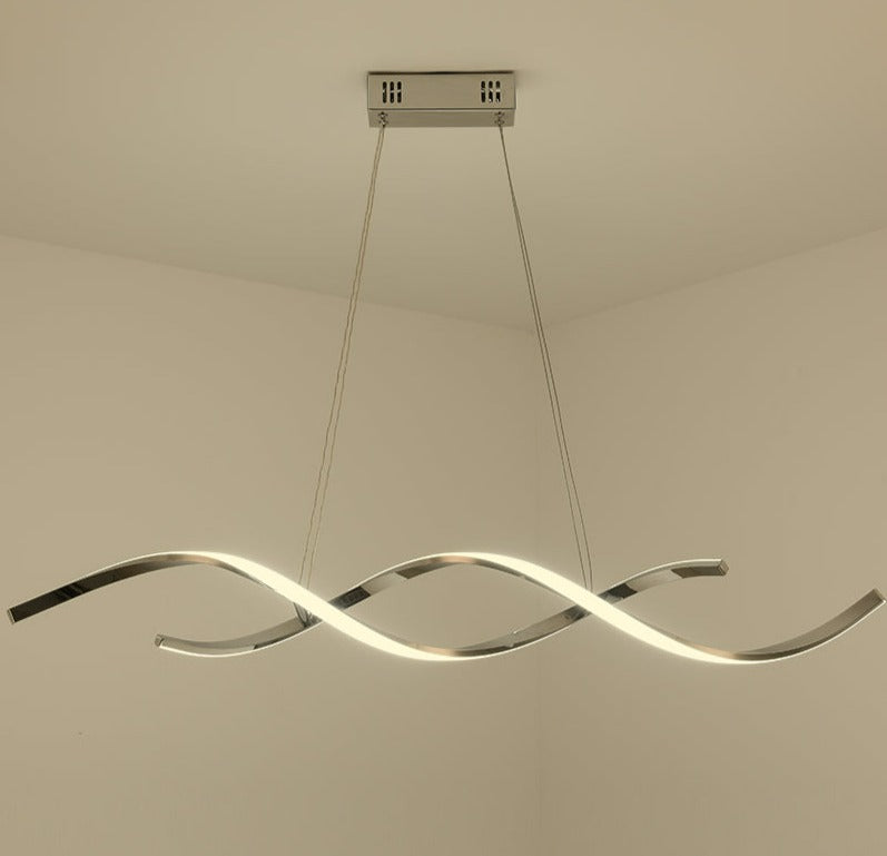 Modern Golden Spiral Linear Pendant Light