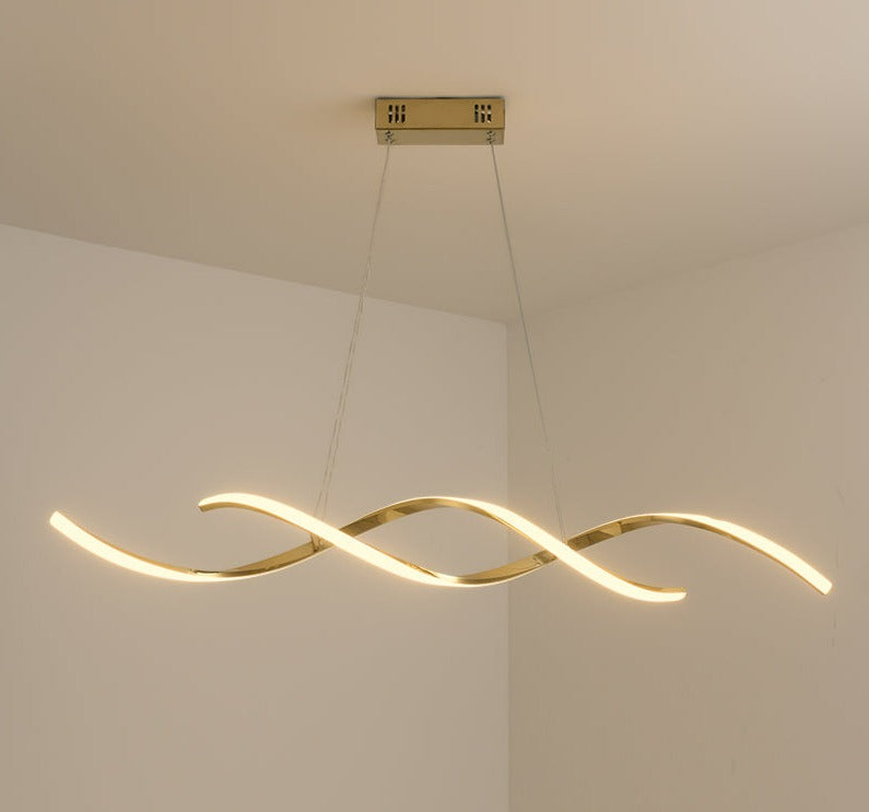 Modern Golden Spiral Linear Pendant Light