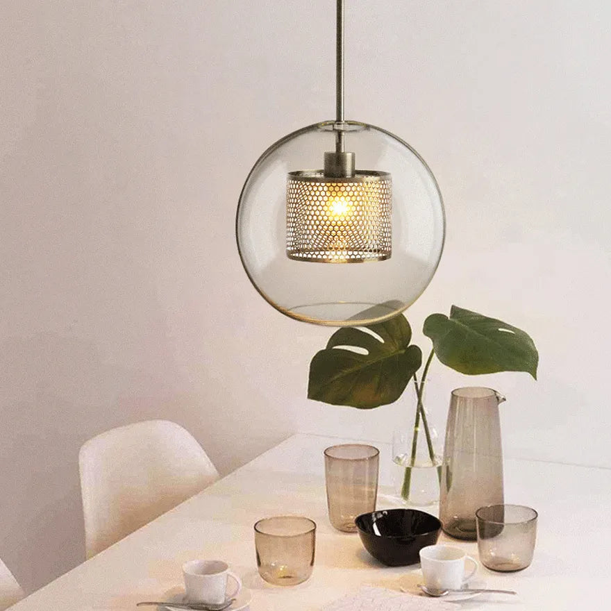 Contemporary Globe Glass Pendant Light for Dining Room