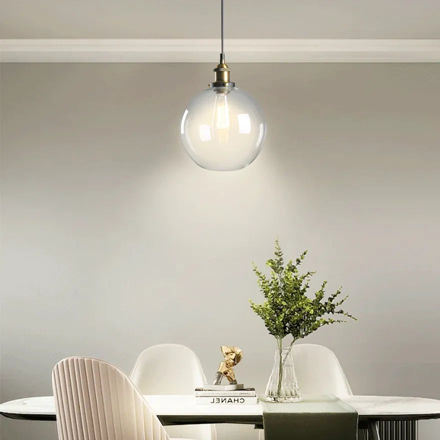 Vintage Industrial Glass Pendant Lighting for Dining Room