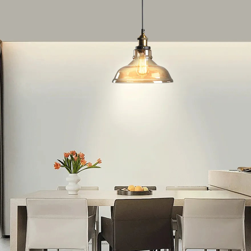 Vintage Industrial Glass Pendant Lighting for Dining Room