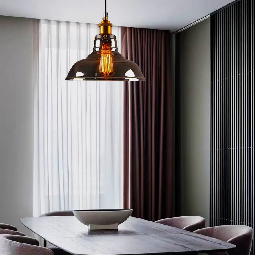 Vintage Industrial Glass Pendant Lighting for Dining Room