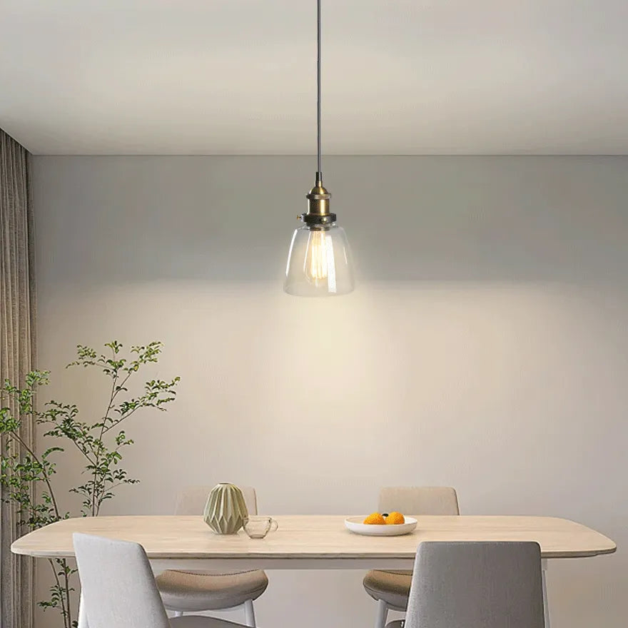 Vintage Industrial Glass Pendant Lighting for Dining Room