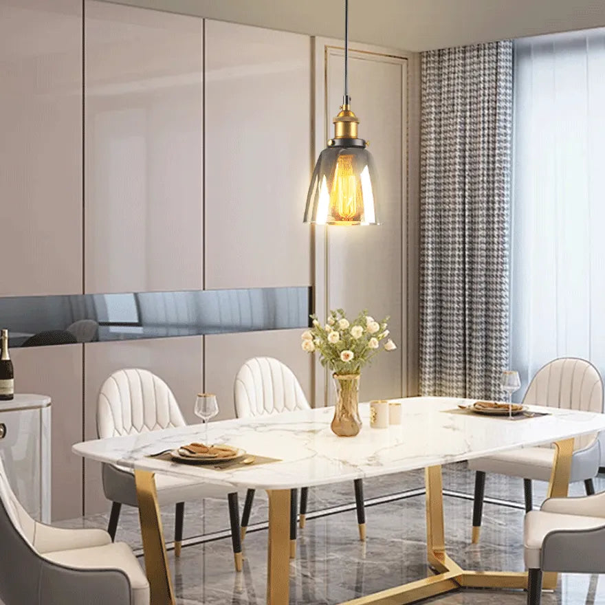 Vintage Industrial Glass Pendant Lighting for Dining Room