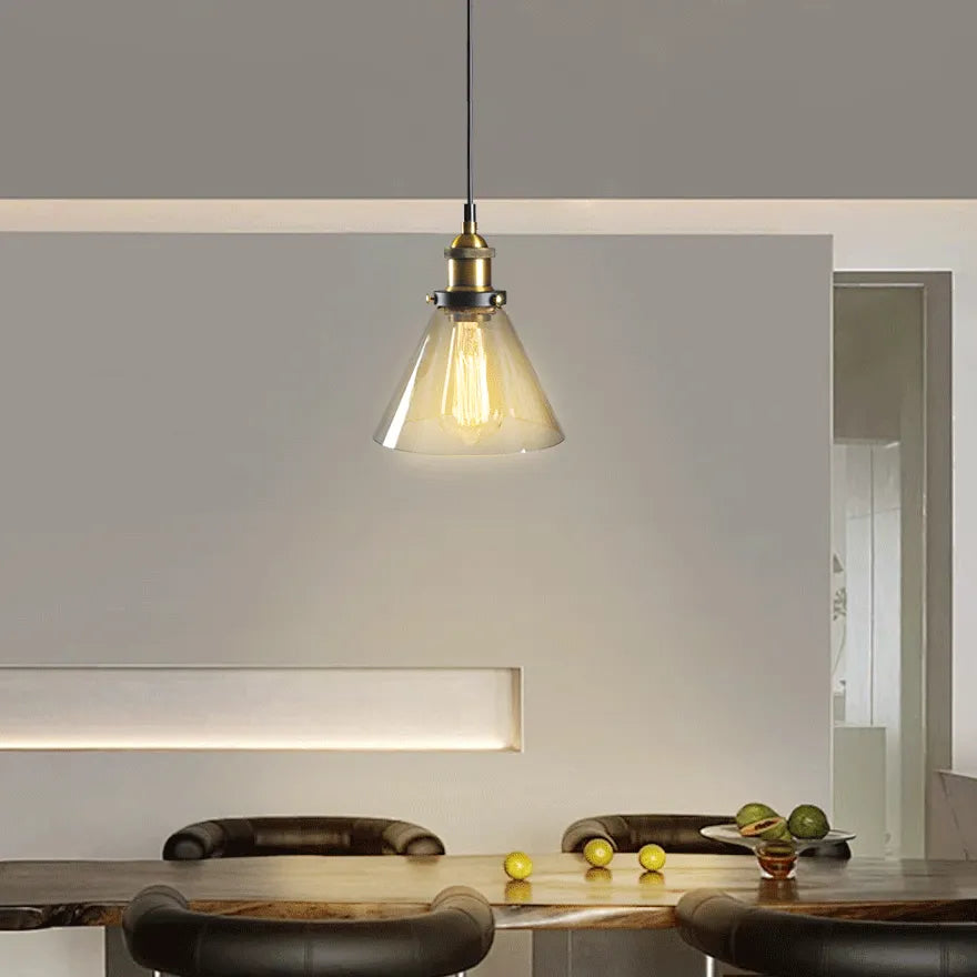 Vintage Industrial Glass Pendant Lighting for Dining Room