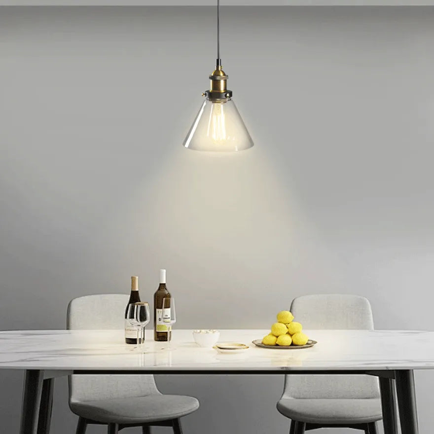 Vintage Industrial Glass Pendant Lighting for Dining Room